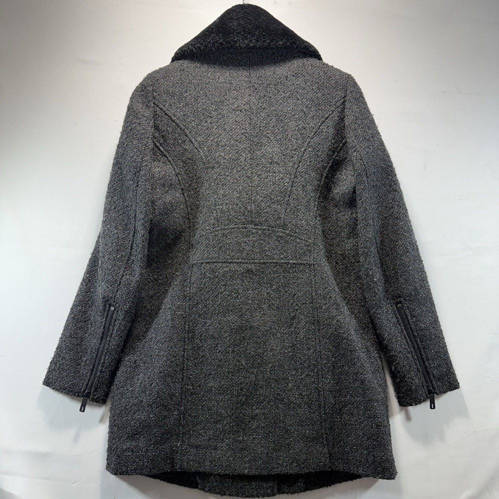 Kenneth Cole New York Women's S Wool Coat Gray Full Zip - Picture 9 of 13